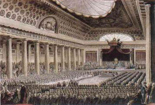 Dessin représentant l'ouverture des états généraux du 1er mai 1789